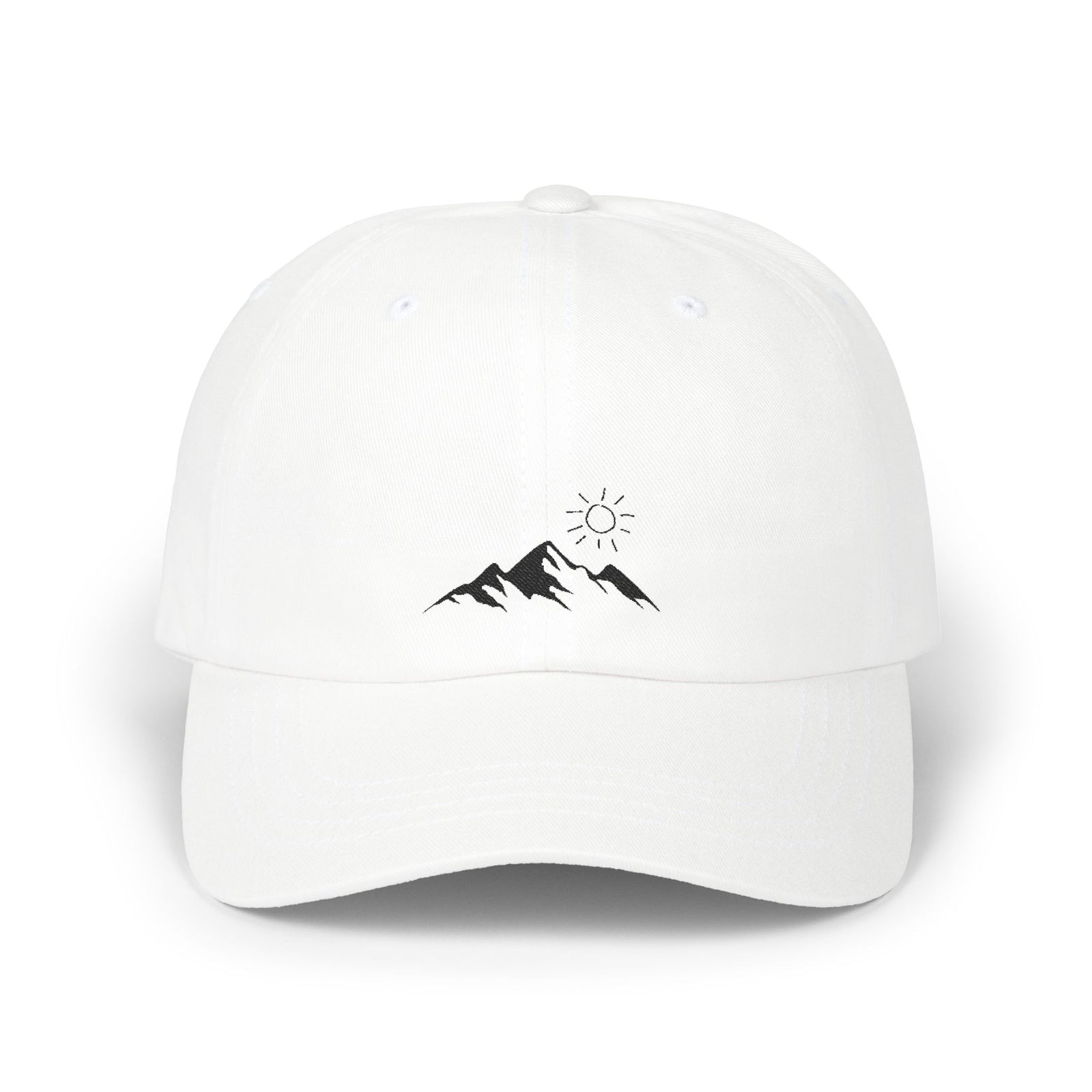 Embroidered mountains cap