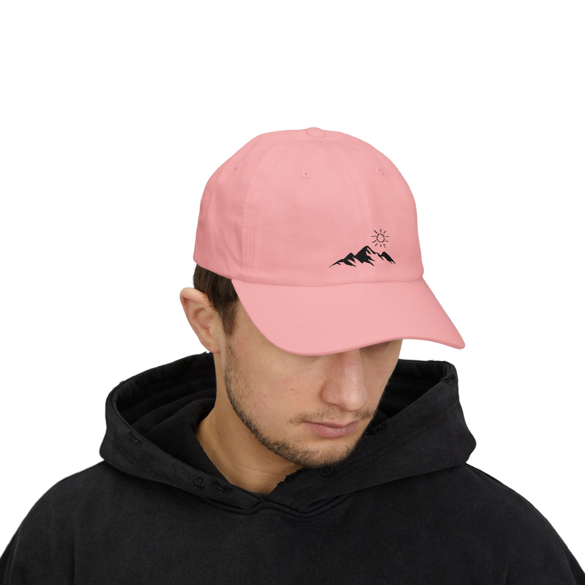 Embroidered mountains cap