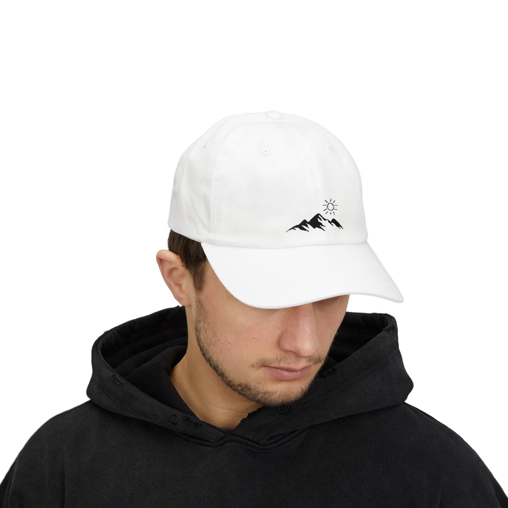 Embroidered mountains cap