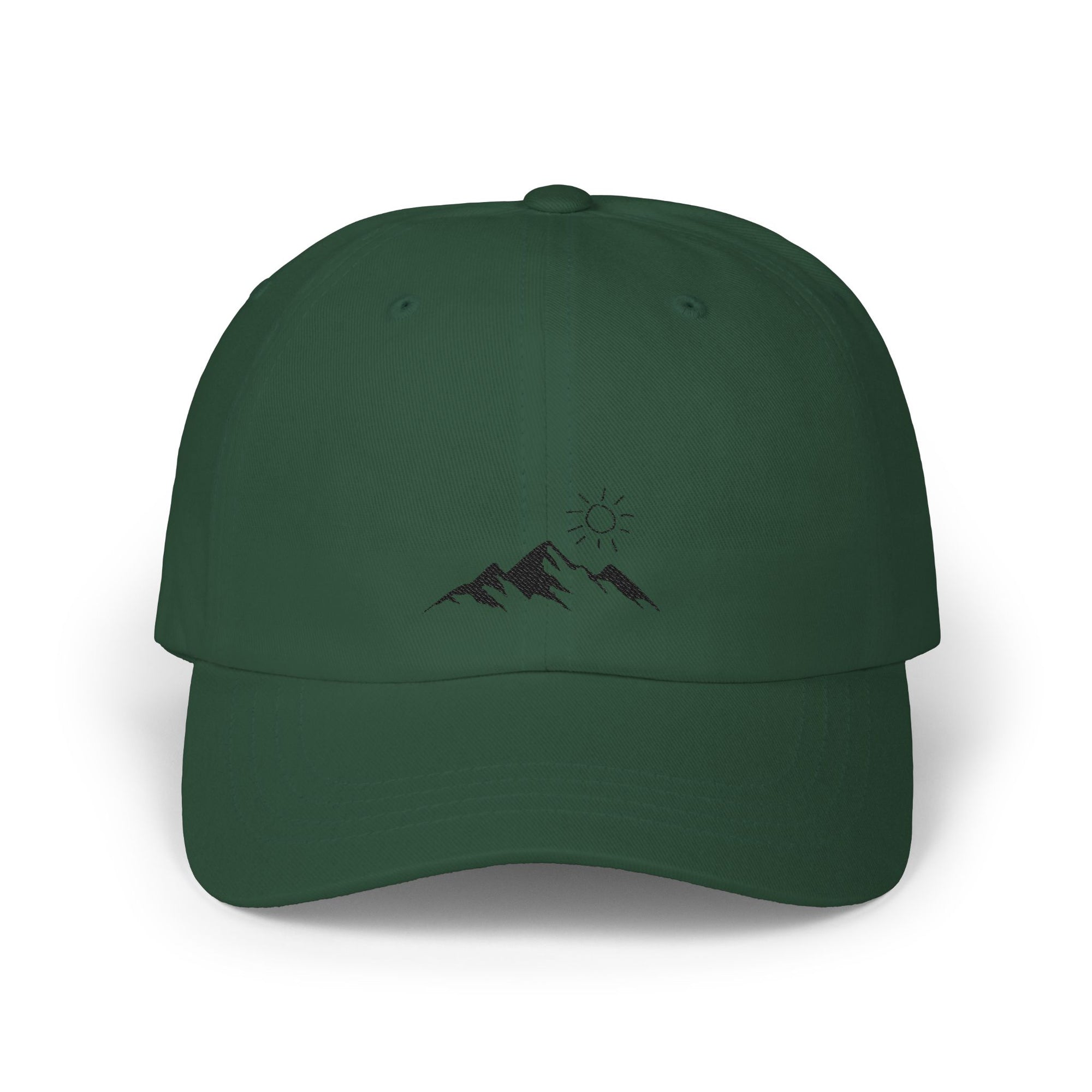 Embroidered mountains cap